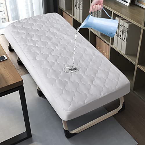 Coldwind Cot Mattress Pad Protector Waterproof, Quilted Cot Size Mattress Cover 30" X 75" X 10" Fitted for Narrow Twin/Camp Bunk/Rvs Bunk/Guest Beds, Deep Pocket Mattress Topper, White (Cover Only) - Image 1