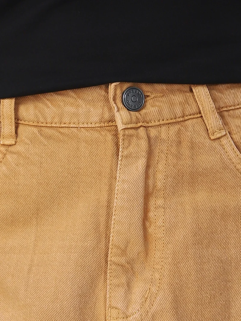 Urbano Fashion  Urbano Fashion Men's Khaki Loose Baggy Fit Washed Jeans Non-Stretchable  | Best Price UAE