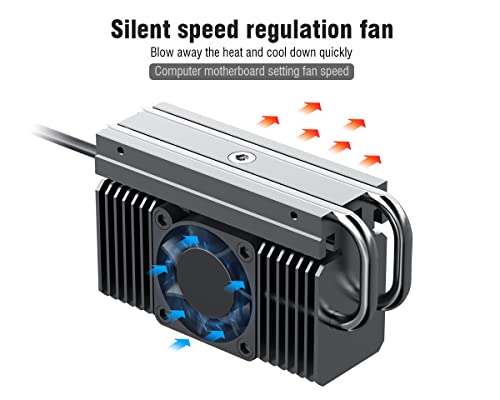 ElecGear M.2 2280 SSD Cooler, EL-80X PWM Cooling Fan + Heat Pipe + Solid Aluminum Heatsink for 80mm PCIe NVMe and SATA SSD Internal Solid State Drive, Thermal Pads Included - Image 5