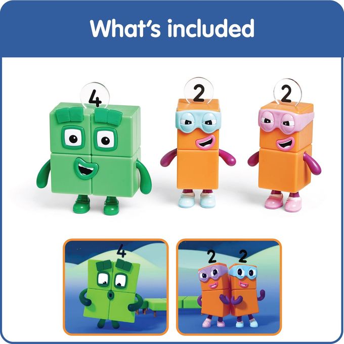 hand2mind Numberblock Four And The Terrible Twos, Cartoon Action Figure Set, Toy Figures, Play Figure Playsets, Small Figurines For Kids, Number Toys, Math Toys For Kids 3-5, Birthday Gifts For Kids - Image 2