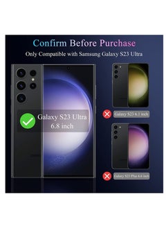 TLAXCA 5 in 1 for Samsung Galaxy S23 Ultra Case Clear [PC+TPU] 6.8 inch +2 Pack S23 Ultra Soft Screen Protector + 2 Pack Camera Lens Protector, Slim Thin Shockproof Phone Cover 6.8 Inch  - Image 2