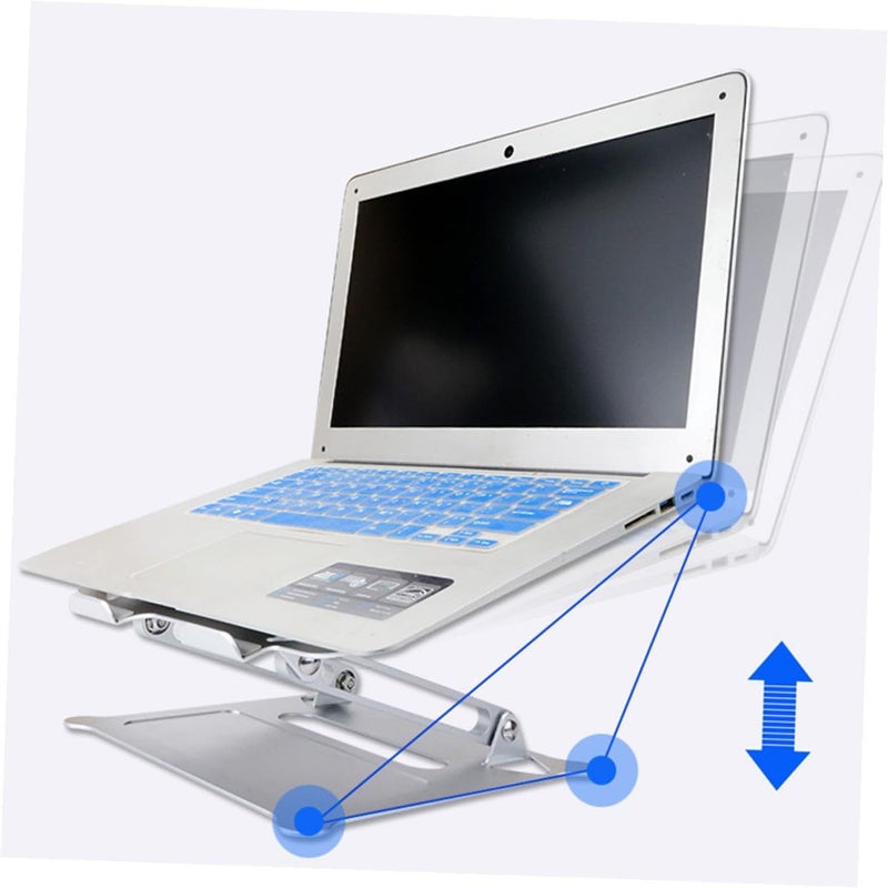 Adjustable Height Laptop Stand Aluminum Alloy Ergonomic Desk Holder Space Saver - Image 5
