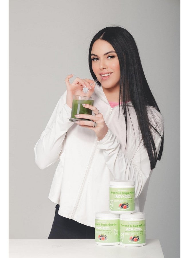 Generic Oh My Glow! Super Greens Powder - ACV, Organic Sea Moss, Ashwagandha Root, Organic Matcha - Digestion*, Detox*, Bloating*, & More, Berry  - Image 2