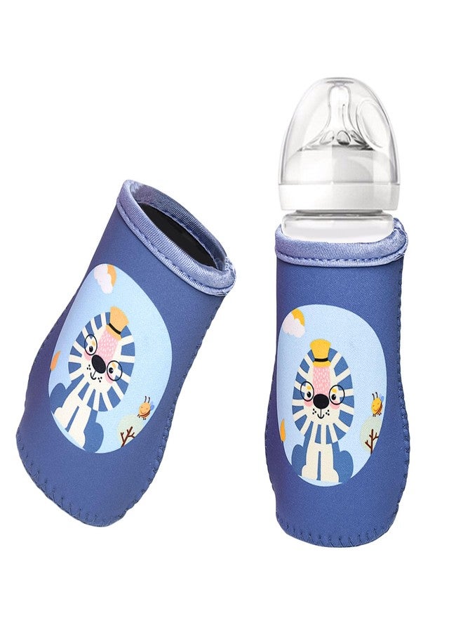 THE LITTLE LOOKERS Cotton Blend Cute Animated Patterned Soft Stretchable Baby Bottle Cover I Baby Feeding Bottle Cover For 125Ml, 150Ml To 240Ml (Blue, Pack Of 1)