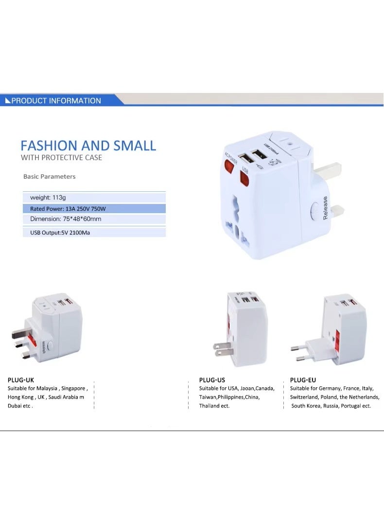 Universal travel adapter usb power outlet wall plug convertor au uk us eu - Image 3