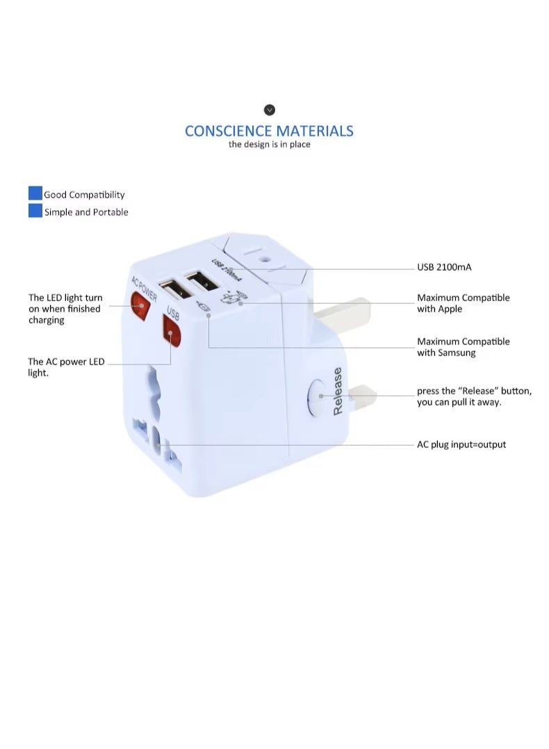Universal travel adapter usb power outlet wall plug convertor au uk us eu - Image 2