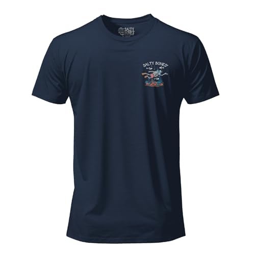 Salty Bones Lifes Much Better When You Dive Scuba Diving Graphic TShirt100 Ringspun Cotton Classic Fit Printed in USA US Alpha Large Regular Regular Navy - Image 3
