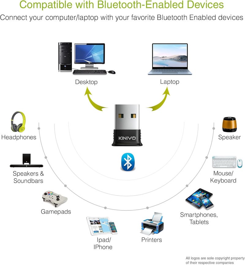 Kinivo USB Bluetooth Adapter for PC BTD400 (Bluetooth 4.0 Dongle Receiver, Low Energy) - Compatible with Windows 11/10/8.1/8, Raspberry Pi, Linux, Laptop & Headphones - Image 4