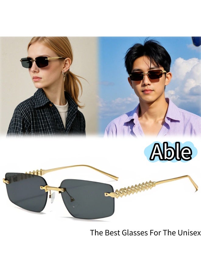 ABLE 【2025New Glasses】Neutral Polarized Sunglasses - UV400 UV Protection, High-Definition Anti-Glare, Gold Frame - Suitable for Fishing/Shopping/Driving/Travel/Parties, Fashionable Facial Accessory - Image 1