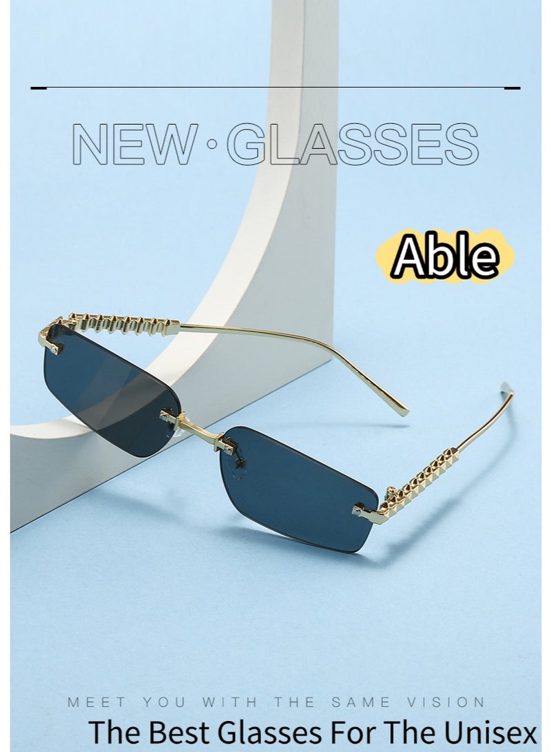 ABLE 【2025New Glasses】Neutral Polarized Sunglasses - UV400 UV Protection, High-Definition Anti-Glare, Gold Frame - Suitable for Fishing/Shopping/Driving/Travel/Parties, Fashionable Facial Accessory - Image 3