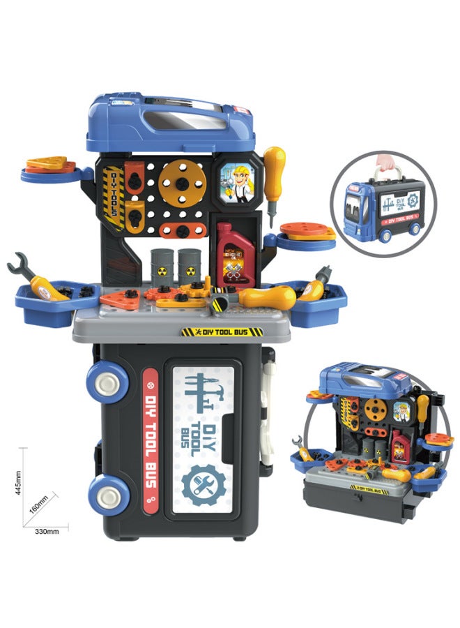 محاكاة الأطفال 3 في 1 حافلة أدوات المائدة المطبخ أدوات ماكياج دعوى اللعب منزل حقيبة لعبة الطبيب اللون: 8077 حافلة الحلوى - Image 4