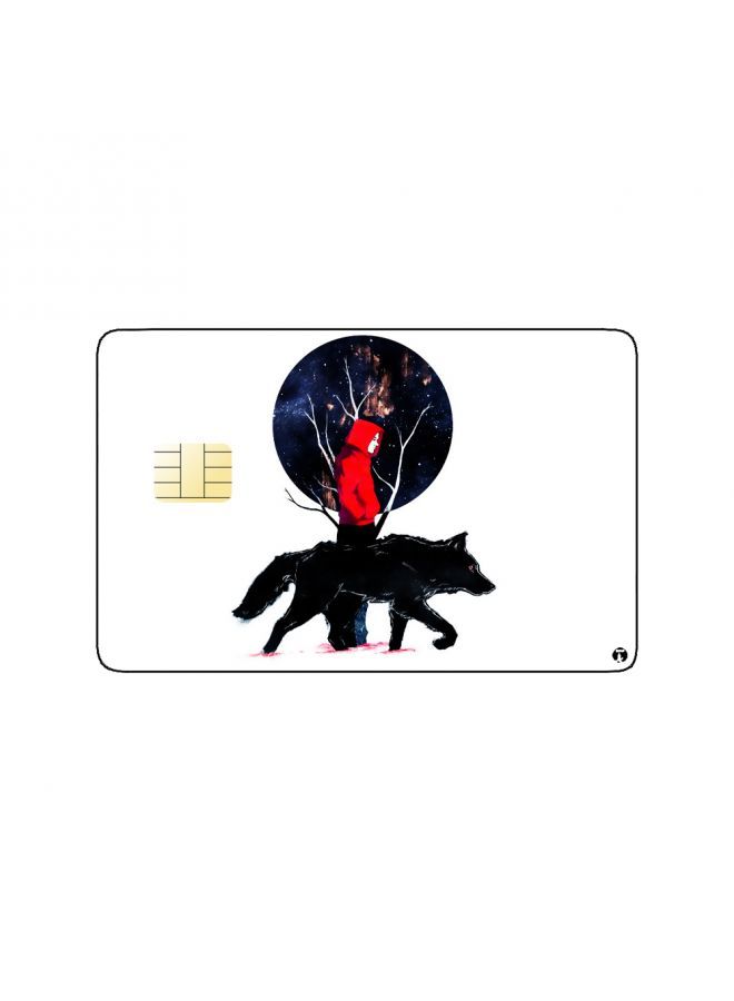RKN PRINTED BANK CARD STICKER Red Riding Hood Drawing With Wolf - Image 2