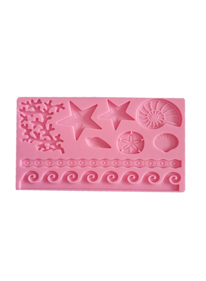 Silicone Fondant Mold Pink 19x13x1centimeter - Image 1