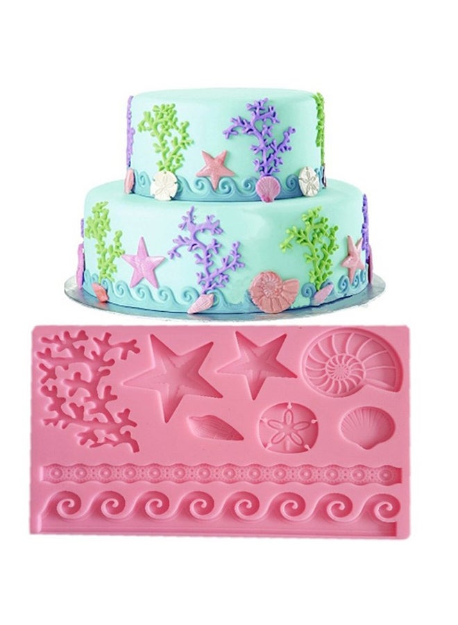 Silicone Fondant Mold Pink 19x13x1centimeter - Image 3