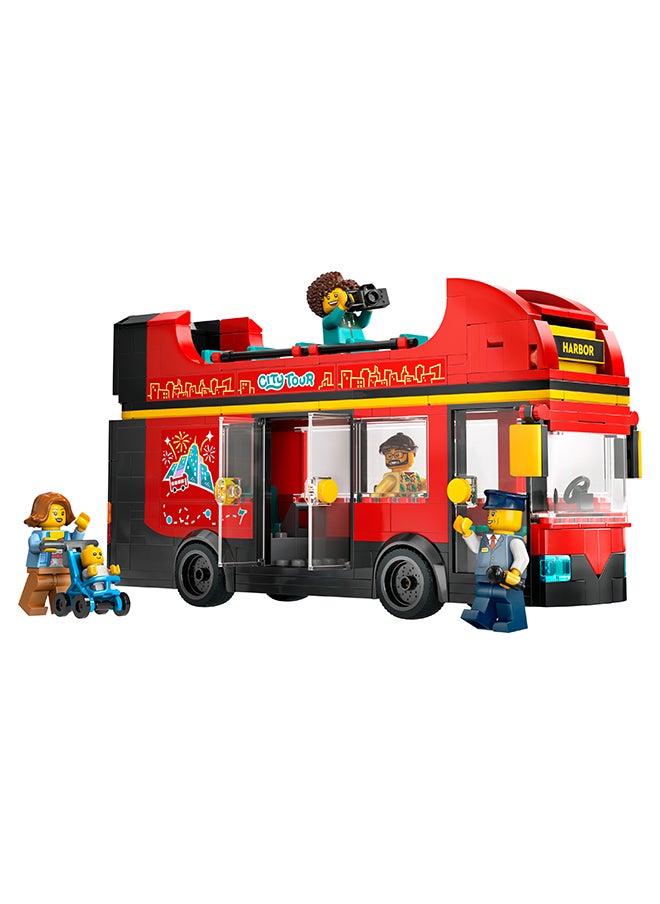 LEGO - City Red Double-Decker Sightseeing Bus Toy Vehicle Set For Boys And Girls Aged 7 Plus, Christmas Or Birthday Gift For Kids, 5 Characters Including A Baby And Buggy 60407 (384 Pieces) - Image 1