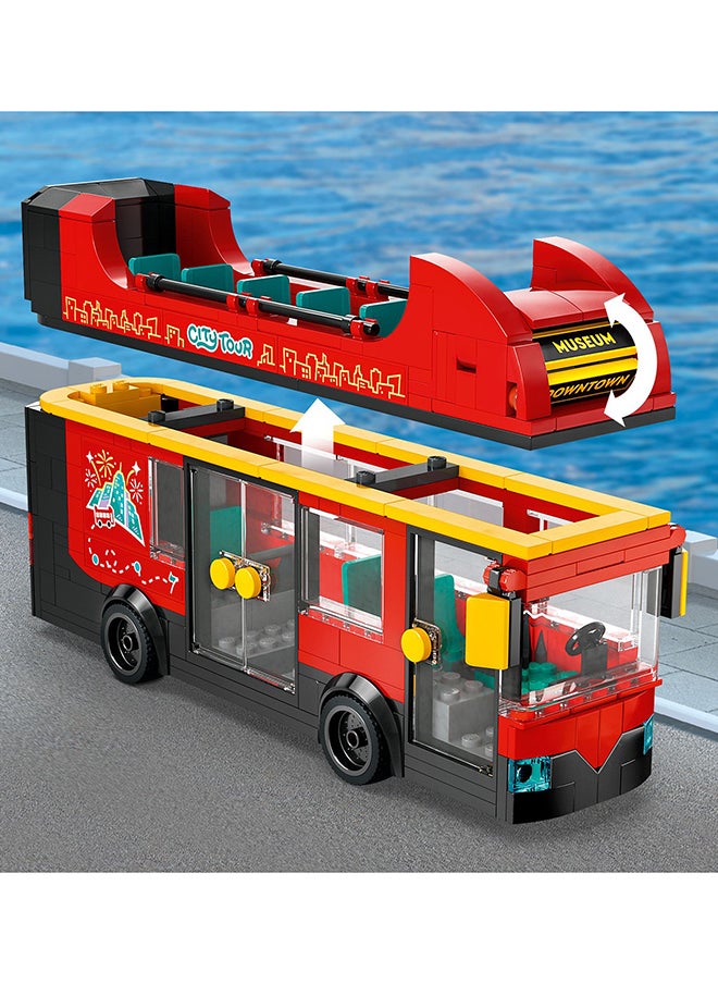 LEGO - City Red Double-Decker Sightseeing Bus Toy Vehicle Set For Boys And Girls Aged 7 Plus, Christmas Or Birthday Gift For Kids, 5 Characters Including A Baby And Buggy 60407 (384 Pieces) - Image 1