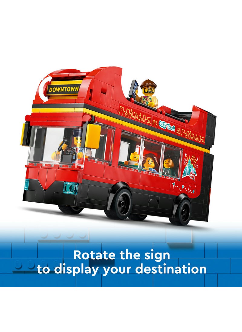 LEGO City Red Double-Decker Sightseeing Bus Toy 60407 (384) Pieces  - Image 5