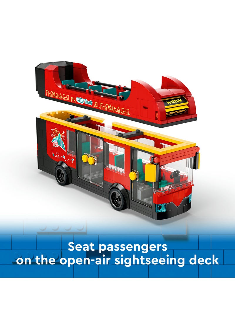 LEGO City Red Double-Decker Sightseeing Bus Toy 60407 (384) Pieces  - Image 4