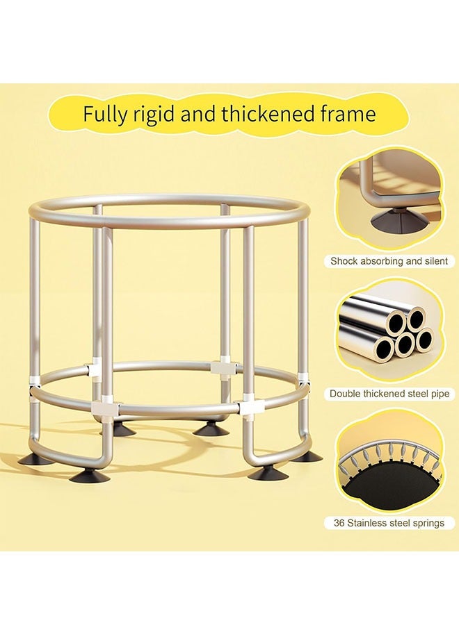 Beauenty 1.4M Indoor And Outdoor Children's Trampoline Toddler Trampoline With Safety Fence Net Mini Baby Trampoline With Basketball Hoop/swing Children's Bungee Jumping Trampoline - Image 5