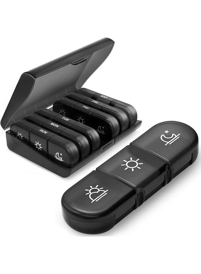 INSIME Pill organizer box for medicine 7 days 3 times | Tablet organizer box for medicine | Weekly medicine organizer pill box for travel & home | Medicine pills organiser & storage box - Image 1