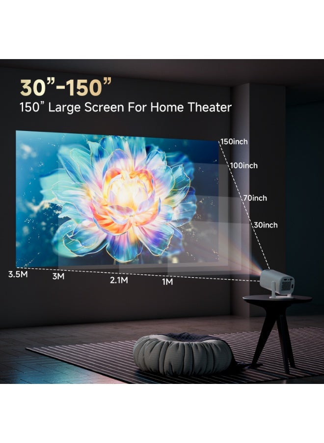 غاز بروجكتور صغير P30Pro بنظام أندرويد 14 وسطوع 150 لومِن ودقة 720P، ذاكرة 1GB RAM + 8GB تخزين، واي فاي 2.4G/5G وبلوتوث ومنفذ HDMI - Image 4