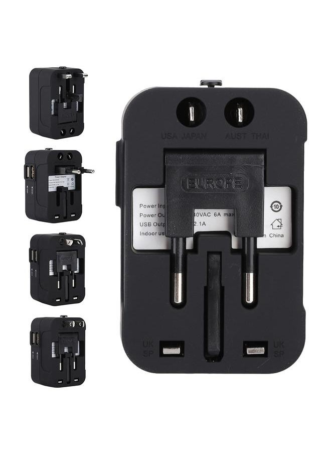 Thoraya New USB2.1A Universal Travel Adapter Electric Plugs Sockets Converter Adapter(Black White)  - Image 2