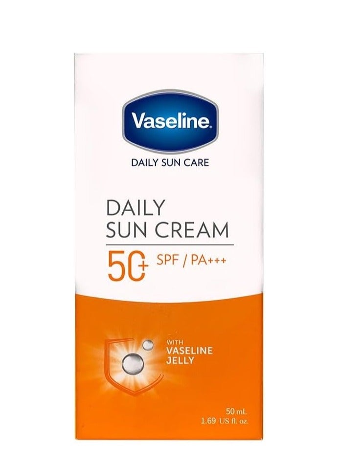 Vaseline Daily Sun Cream With SPF 50| Lightweight Sun Protection Sunscreen with Vaseline Jelly| Non-Sticky & Matte Finish Formula Brightens & Moisturizes Skin| 50 ml - Image 2
