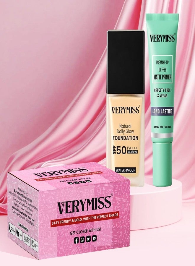 Verymiss Waterproof Foundation & Primer Combo | Natural Finish, Long-Lasting & Lightweight | Pore Blurring + High Coverage Base - Image 2