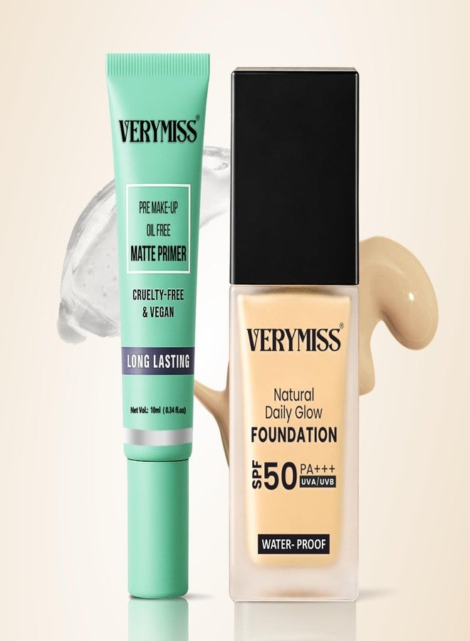 Verymiss Waterproof Foundation & Primer Combo | Natural Finish, Long-Lasting & Lightweight | Pore Blurring + High Coverage Base - Image 3