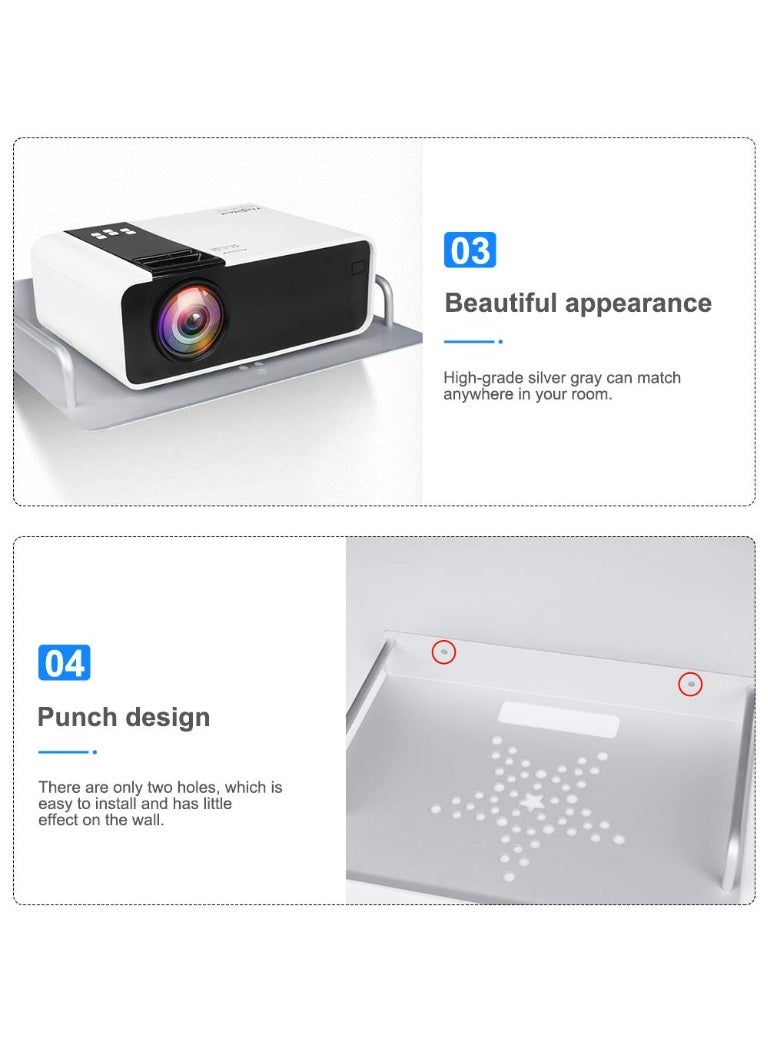 حامل حائط لجهاز التوجيه من سبائك الألومنيوم، حامل تعليق على الحائط، حامل واي فاي، حامل صندوق التلفزيون، حامل صندوق الاستقبال، حامل ملحقات التلفزيون، حامل جهاز العرض (فضي) - Image 4