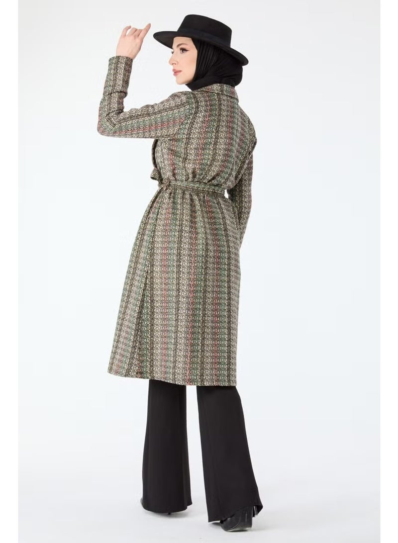 Tofisa 13000-Red-Black Waist Laced Coat - Image 5