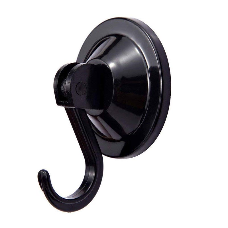 NL HOME Suction Cup Hooks Powerful Vacuum Wreath Hangers for Glass Door or Window Set of 4 Black