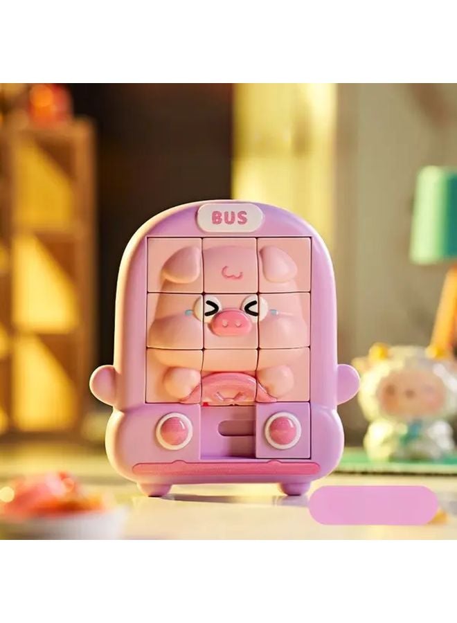3D Sliding Cartoon Animal Puzzle Pink Educational Toy Kids Birthday Gift - Image 1