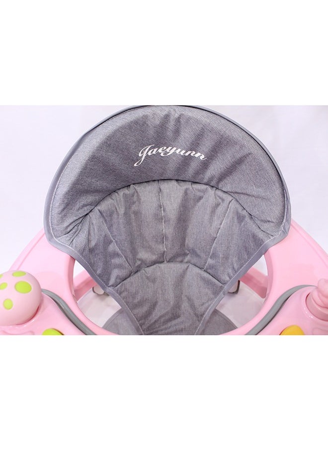 Adjustable Height Baby Walker With Sun Roof. 360-Degree Rotate Trolley For 6-18 Months