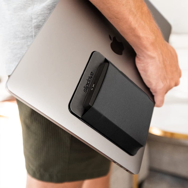 Slipdrive سليب درايف - غلاف قرص صلب محمول للابتوب - قرص صلب HDD - لاصق قابل لإعادة الاستخدام - 5.5 بوصة × 4.5 بوصة غلاف لحمل القرص الصلب الخارجي - حقيبة سفر جيب (كبير، أسود) - Image 5