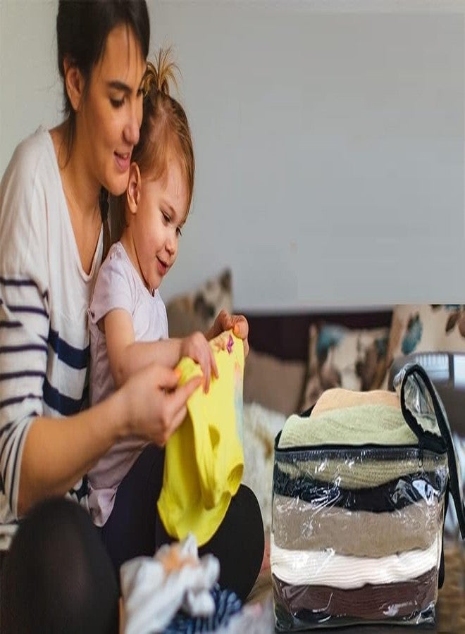 KINDRED Transparent Multipurpose Storage Organizer Bag for Saree Covers, Clothes, Lehenga, Blankets, Bedsheets, Toys plastic Storage bag. (pack of -2, Transparent) - Image 3