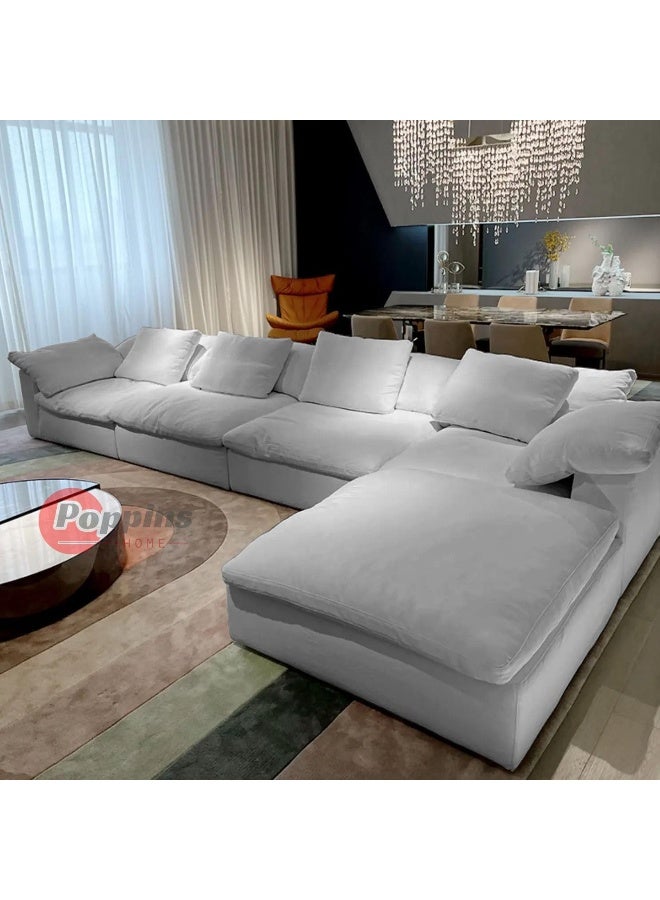 Zayn comforts Minimalist Nordic 4-Seater Sofa Set with Ottoman - Image 1