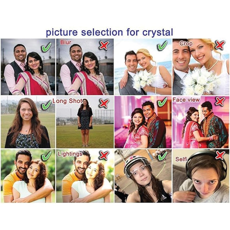 GROB 3D Crystal Cube with LED Light Base Personalized Birthday Gift Valentines Day Gift Parents Anniversary Transparent_50 X 50 X 80 mm - Image 5