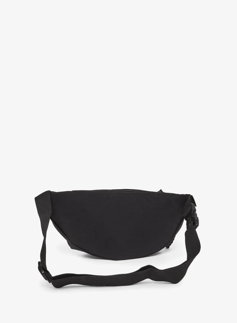 Styli Men Black Crossbody Bag with Zip Pocket