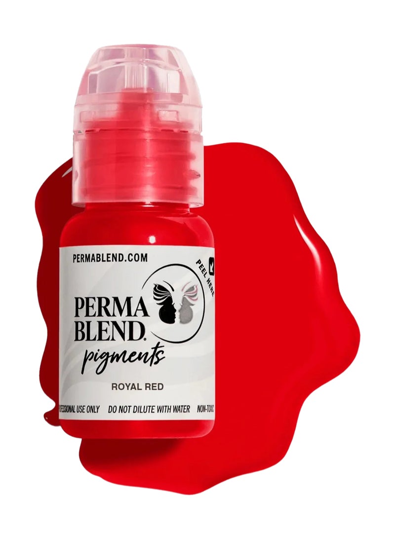 صبغة شفاه حمراء ملكية 15 مل عضوية، نباتية، حبر ميكروبليدنج عالي الاحتفاظ لتلوين الشفاه والمكياج الدائم