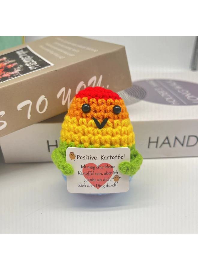 Cartoon Worry Worms Gift Doll Worms Small Ornaments Handmade Knitted Caterpillar Small Gift-Color:Hug The Rainbow Potatoes - Image 1