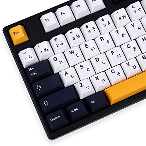 Gliging Japanese Keycaps 133 Keys Black White Keycap Cherry Profile Dye-Sub PBT Minimalist Compatible with GH60 / GK64 / GK61 / 68/87/104 Keyboard - Image 3