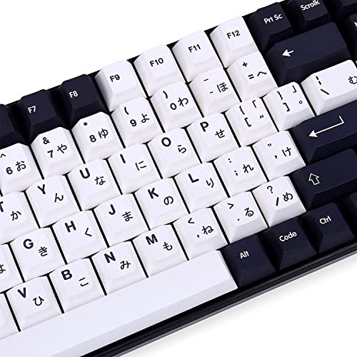 Gliging Japanese Keycaps 133 Keys Black White Keycap Cherry Profile Dye-Sub PBT Minimalist Compatible with GH60 / GK64 / GK61 / 68/87/104 Keyboard - Image 5