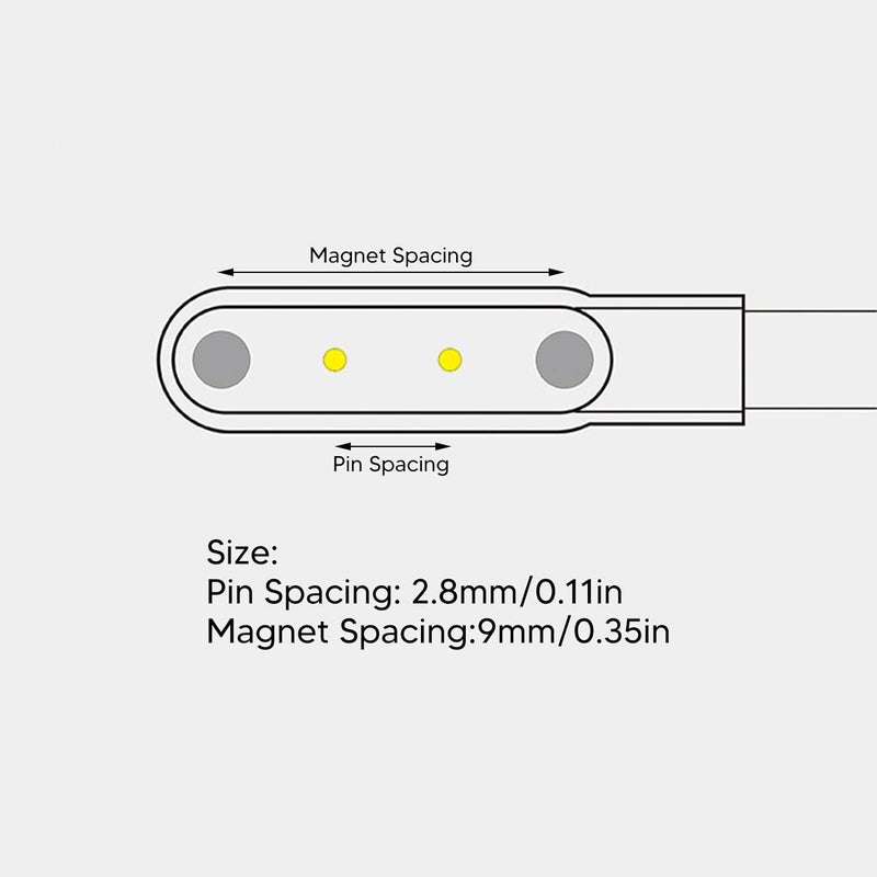 شاحن ساعة ذكية VGEBY، شاحن ساعة ذكية مغناطيسي محمول عالمي ثنائي الأطراف مع منفذ شحن USB (2.8-9 مم) - Image 3