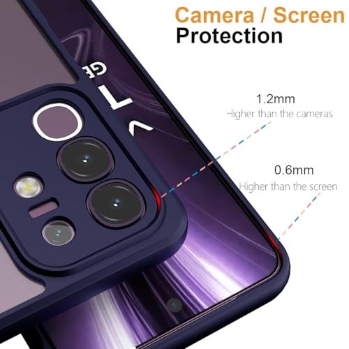 Kapa Hawkeye Clear Back Cover for Iqoo Z10x 5G / Vivo T4x 5G | Camera Lens Protector Shockproof Slim Clear Case Cover (Blue Sides) - Image 2