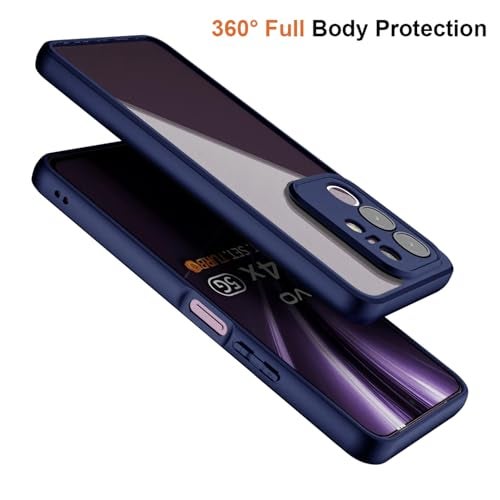 Kapa Hawkeye Clear Back Cover for Iqoo Z10x 5G / Vivo T4x 5G | Camera Lens Protector Shockproof Slim Clear Case Cover (Blue Sides) - Image 4