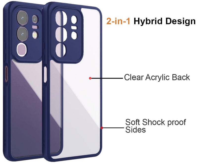 Kapa Hawkeye Clear Back Cover for Iqoo Z10x 5G / Vivo T4x 5G | Camera Lens Protector Shockproof Slim Clear Case Cover (Blue Sides) - Image 3