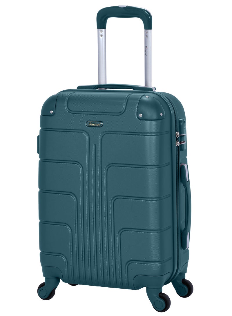 SENATOR Hard Case Travel Bag Cabin Luggage Trolley ABS Lightweight Suitcase with 4 Spinner Wheels A1012 Dark Teal - Image 1