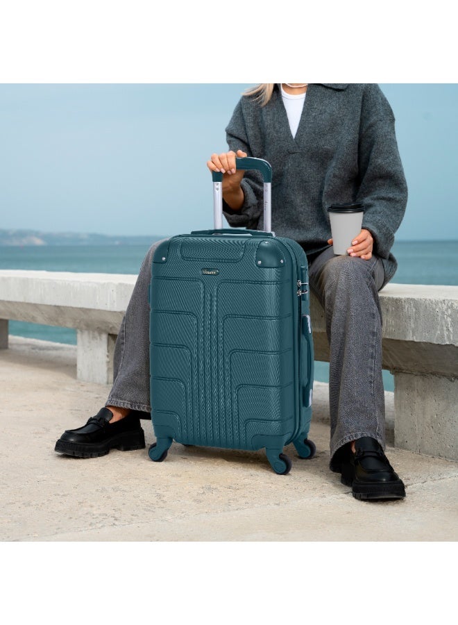 SENATOR Hard Case Travel Bag Cabin Luggage Trolley ABS Lightweight Suitcase with 4 Spinner Wheels A1012 Dark Teal - Image 2