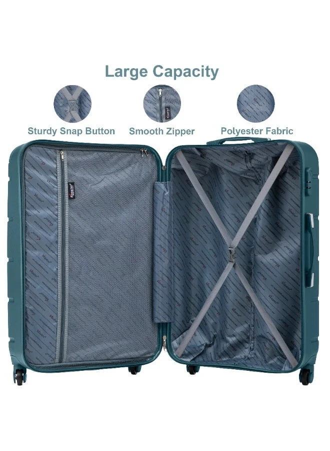 Senator  Hard Case Travel Bag Cabin Luggage Trolley ABS Lightweight Suitcase with 4 Spinner Wheels A1012 Dark Teal  | Best Price UAE